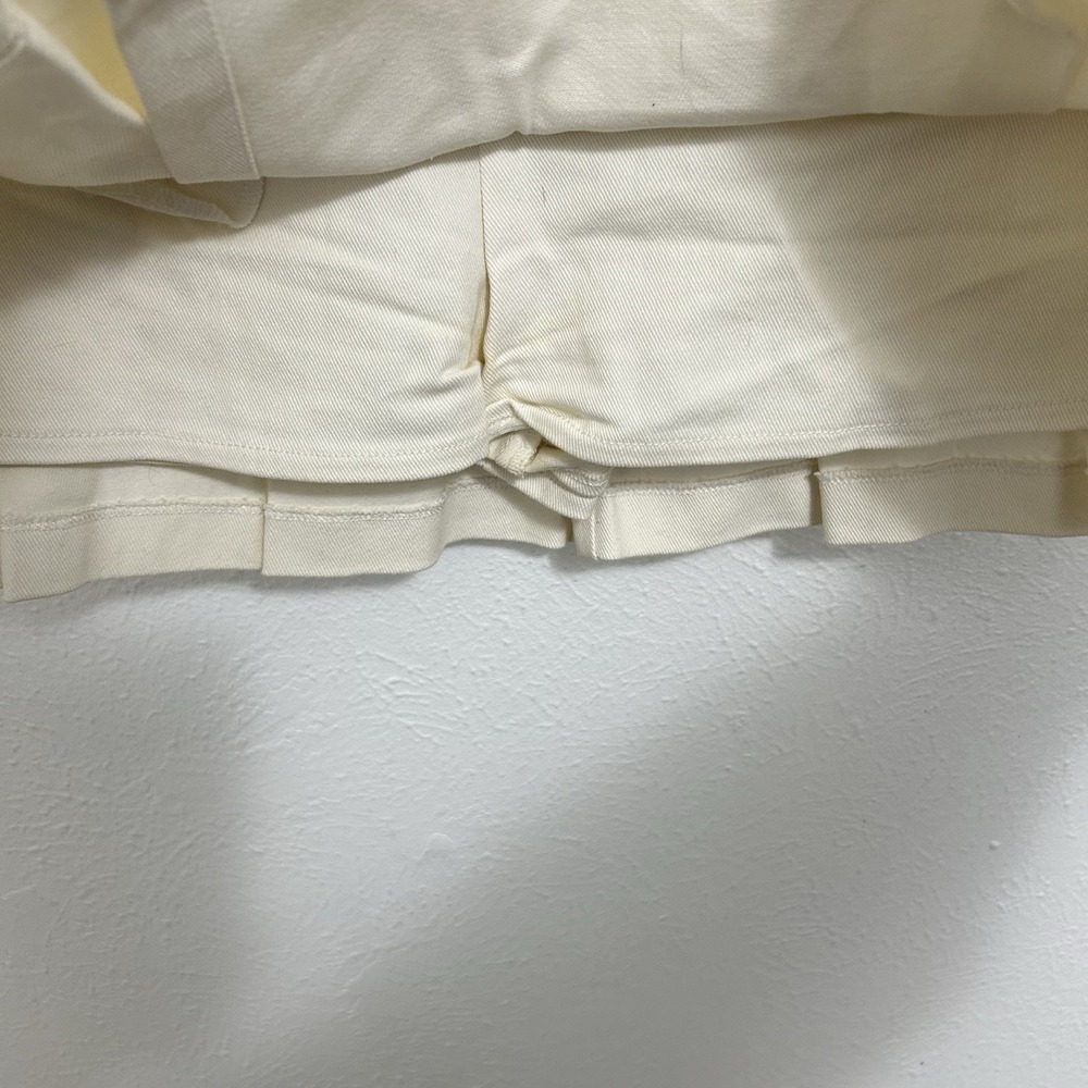 Venus Pleated Ivory Mini Skort Skirt Contrast Black Buttons Size Preppy Size 4 - Picture 4 of 7